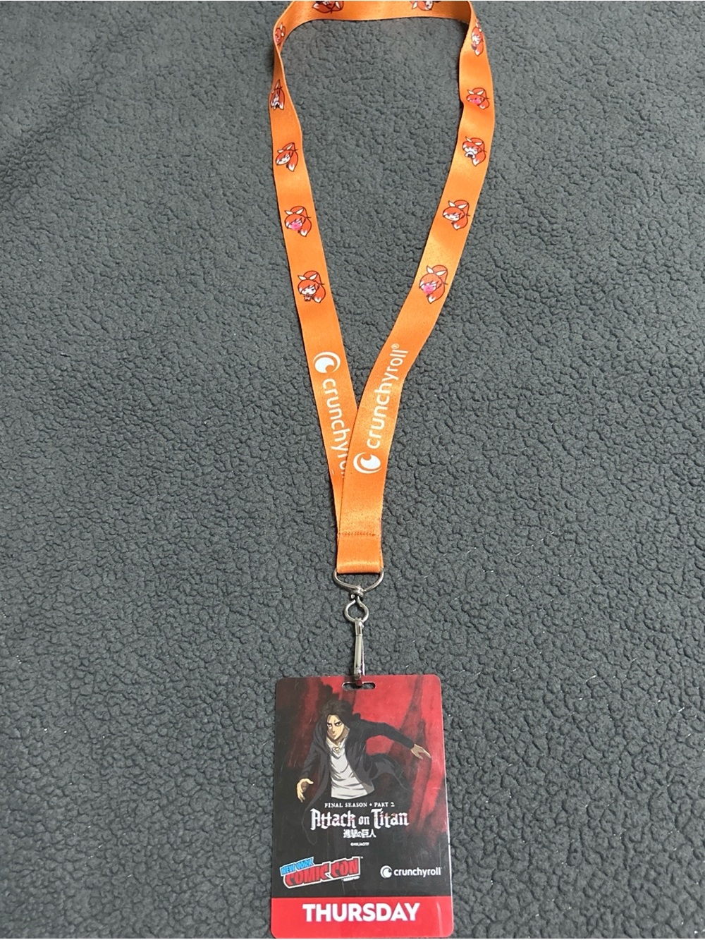 New York Comic con 2022 Thursday badge and lanyard